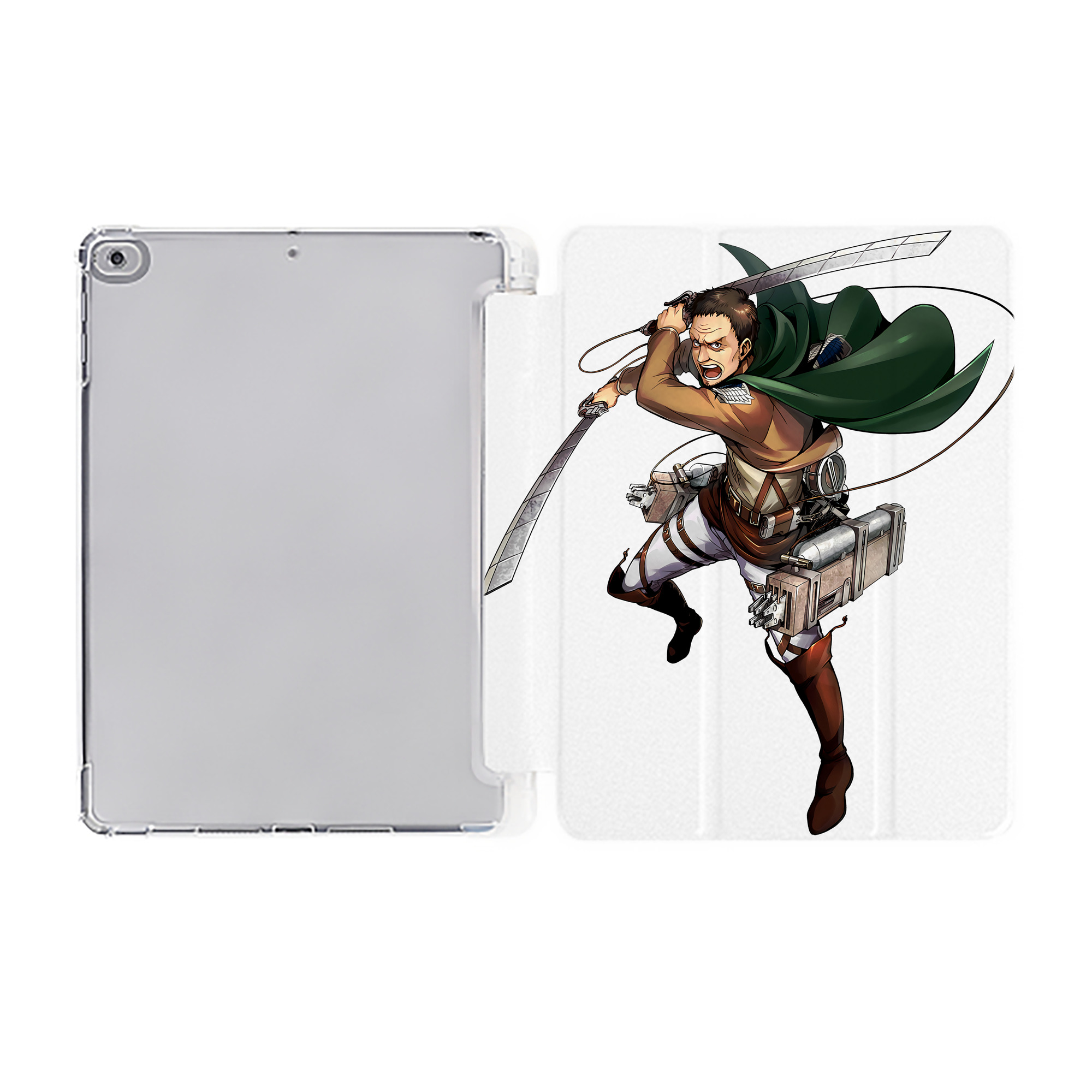 （画像用） 進撃の巨人 Attack on Titan IPad ケース ペン収納付き 三つ折りスタンド PUレザー×シリコン 対応機種9.5/10.5/10.9インチ